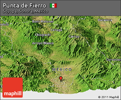Satellite Panoramic Map of Punta De Fierro