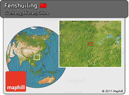 Satellite Location Map of Fenshuiling