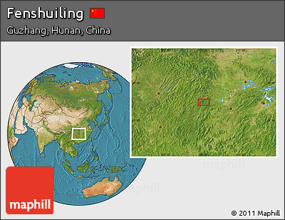 Satellite Location Map of Fenshuiling