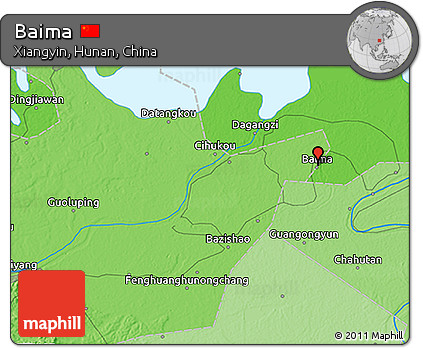 Political 3D Map of Baima