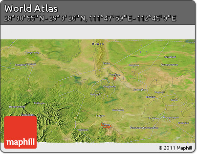Satellite 3D Map of the Area around 28° 47' 8" N, 112° 16' 30" E