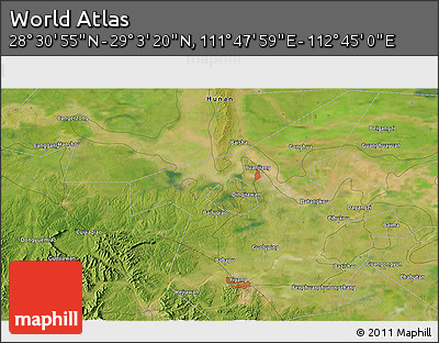 Satellite 3D Map of the Area around 28° 47' 8" N, 112° 16' 30" E