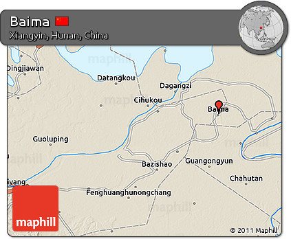 Shaded Relief 3D Map of Baima