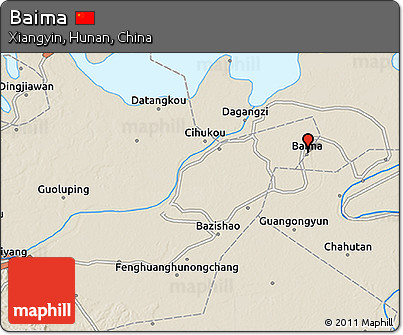 Shaded Relief 3D Map of Baima