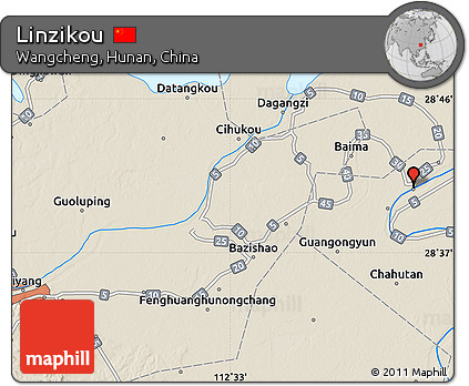 Shaded Relief Map of Linzikou