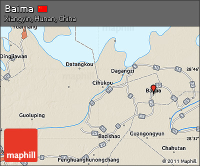 Shaded Relief Map of Baima
