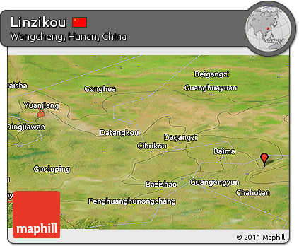 Satellite Panoramic Map of Linzikou