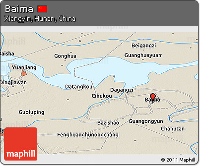 Shaded Relief Panoramic Map of Baima