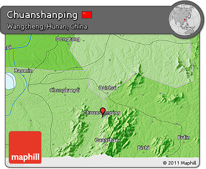 Political 3D Map of Chuanshanping
