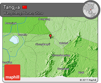 Political 3D Map of Tangjia