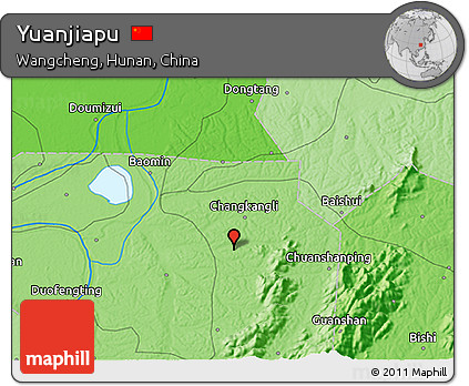 Political 3D Map of Yuanjiapu