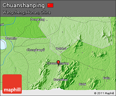Political 3D Map of Chuanshanping