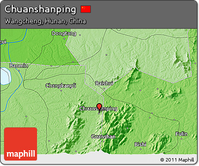 Political 3D Map of Chuanshanping