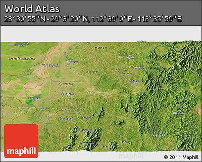Satellite 3D Map of the Area around 28° 47' 8" N, 113° 7' 30" E