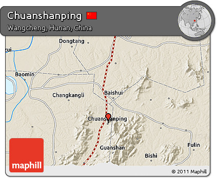 Shaded Relief 3D Map of Chuanshanping