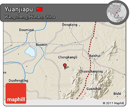 Shaded Relief 3D Map of Yuanjiapu