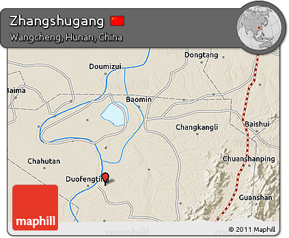 Shaded Relief 3D Map of Zhangshugang