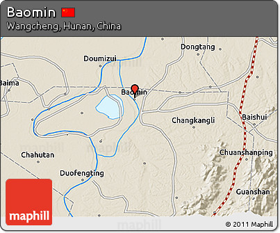 Shaded Relief 3D Map of Baomin