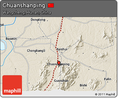 Shaded Relief 3D Map of Chuanshanping