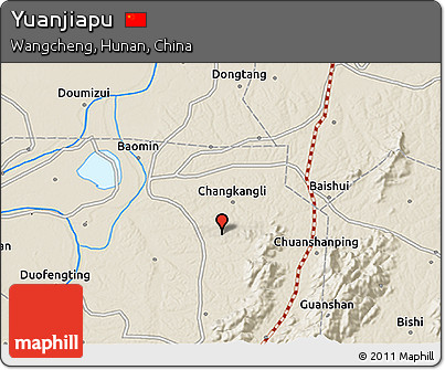 Shaded Relief 3D Map of Yuanjiapu