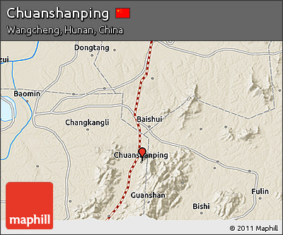 Shaded Relief 3D Map of Chuanshanping