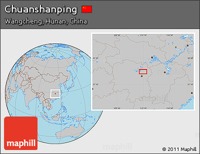 Gray Location Map of Chuanshanping