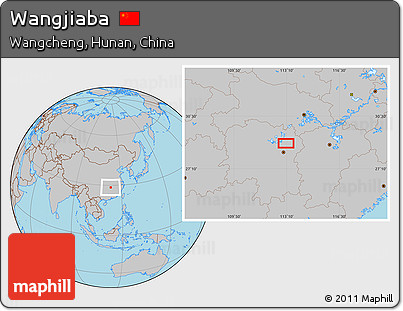 Gray Location Map of Wangjiaba