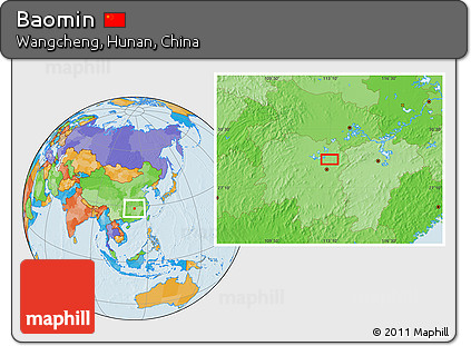 Political Location Map of Baomin