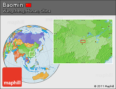 Political Location Map of Baomin
