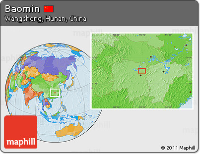 Political Location Map of Baomin