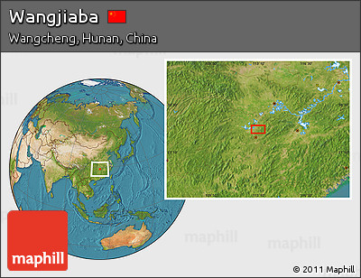 Satellite Location Map of Wangjiaba