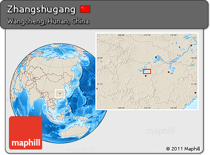 Shaded Relief Location Map of Zhangshugang
