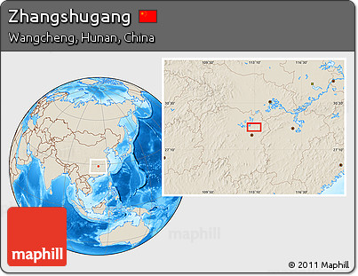 Shaded Relief Location Map of Zhangshugang