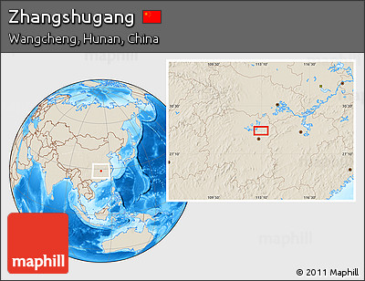 Shaded Relief Location Map of Zhangshugang