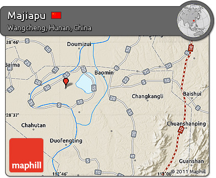 Shaded Relief Map of Majiapu