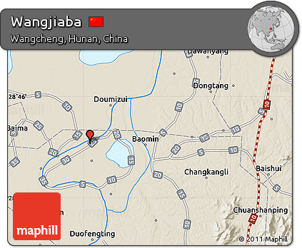 Shaded Relief Map of Wangjiaba