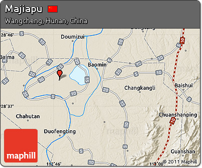 Shaded Relief Map of Majiapu