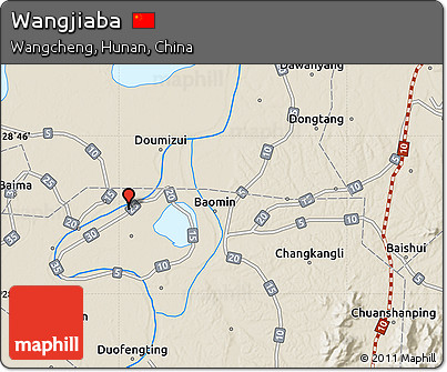 Shaded Relief Map of Wangjiaba