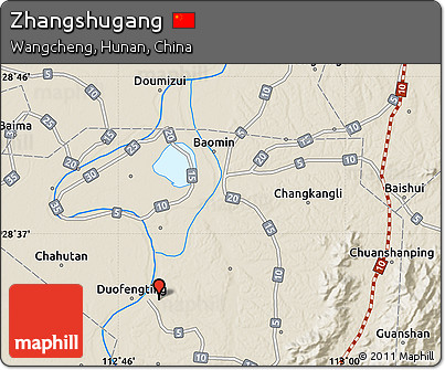 Shaded Relief Map of Zhangshugang