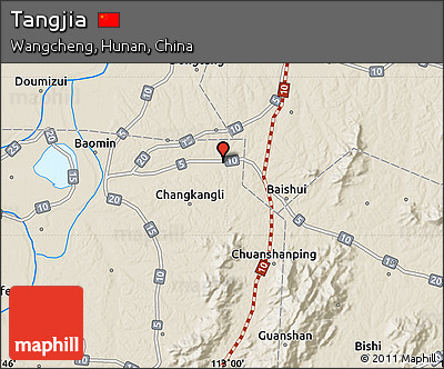 Shaded Relief Map of Tangjia