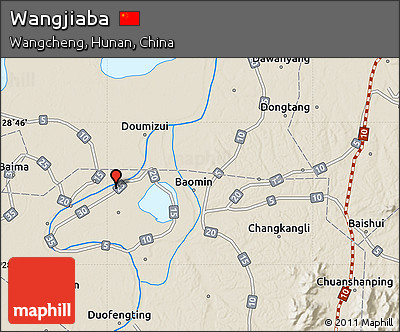 Shaded Relief Map of Wangjiaba