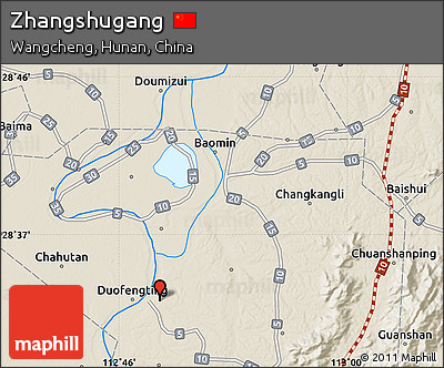 Shaded Relief Map of Zhangshugang
