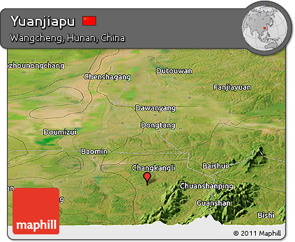 Satellite Panoramic Map of Yuanjiapu