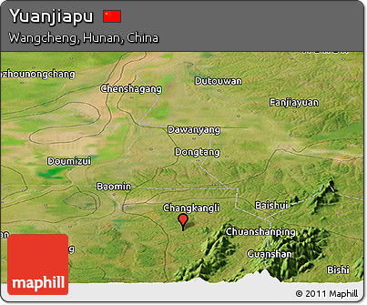 Satellite Panoramic Map of Yuanjiapu