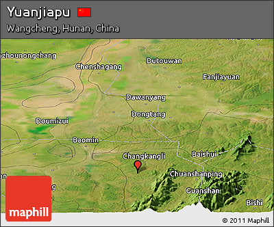 Satellite Panoramic Map of Yuanjiapu
