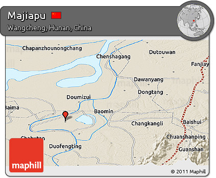 Shaded Relief Panoramic Map of Majiapu