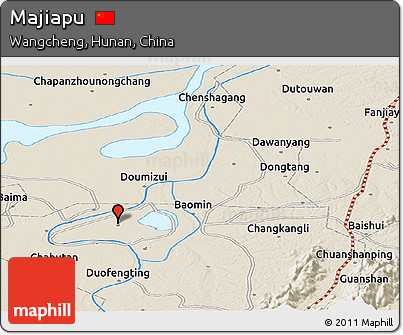 Shaded Relief Panoramic Map of Majiapu