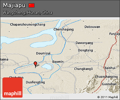 Shaded Relief Panoramic Map of Majiapu