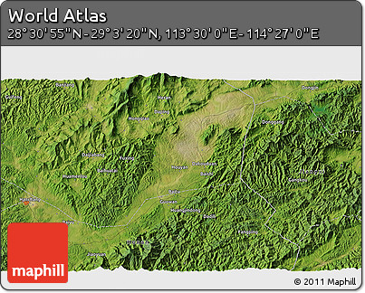 Satellite 3D Map of the Area around 28° 47' 8" N, 113° 58' 29" E