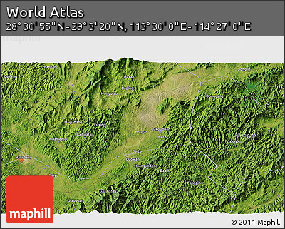 Satellite 3D Map of the Area around 28° 47' 8" N, 113° 58' 29" E